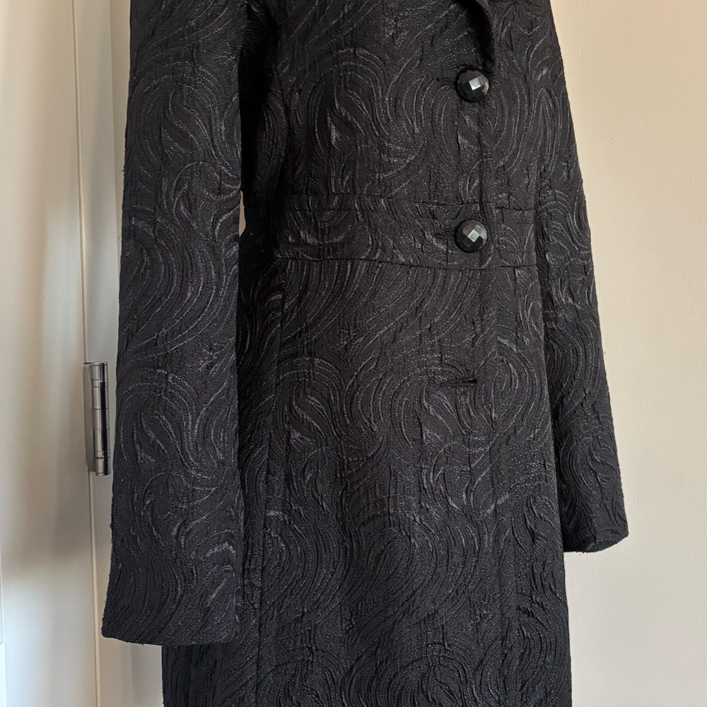 White House Black Market Textured Black Trench Coat